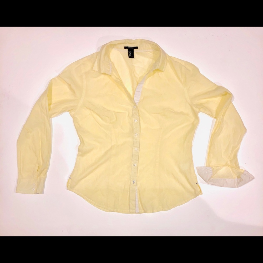 forever 21 / light yellow button down long sleeve